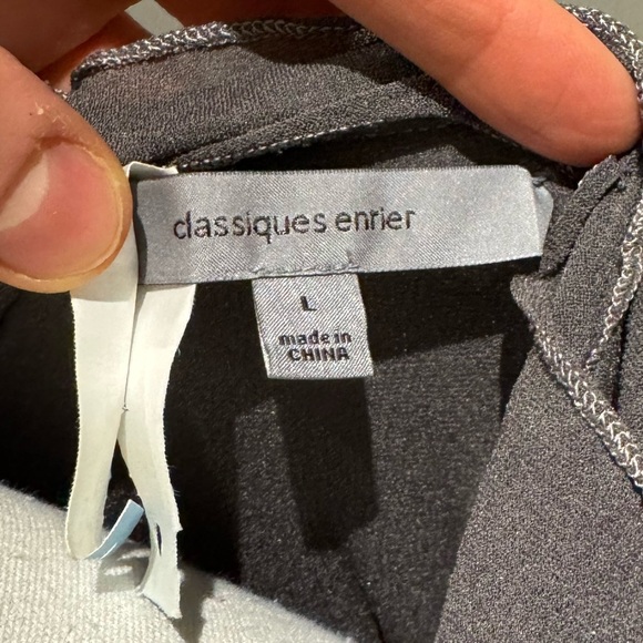 Gray and Black Ruffled Women's Top Sz L - Picture 3 of 4